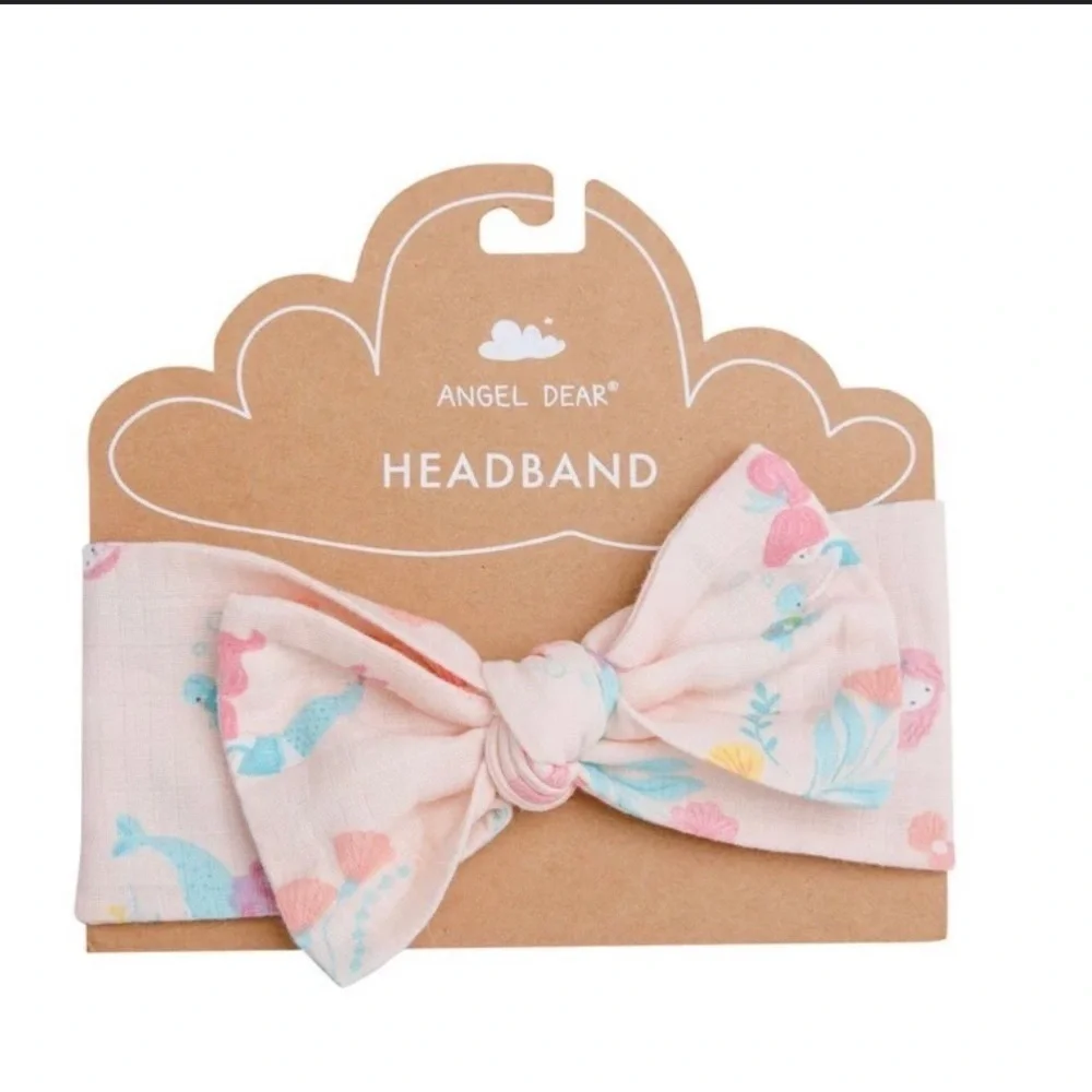 ANGEL DEAR Mermaid Bow Headband  Baby Girls Headband Bow NWT 12-24 months